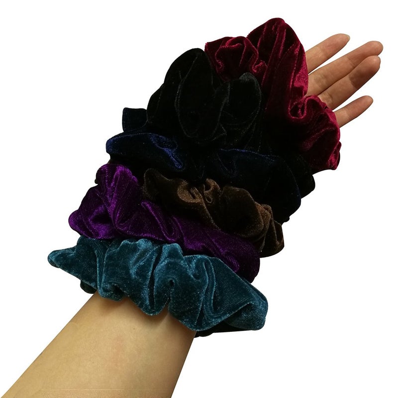 PIDOUDOU 6 Pcs Large Size Neutral Color Scrunchies for Women Hair Elastic Bands - Image 5